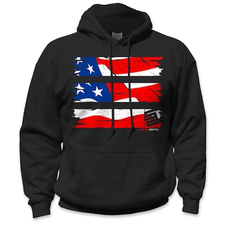 Old Glory High Visibility Hoodie, Black, XL